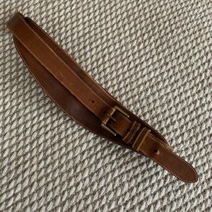 Joan and David mid brown leather wrap-around belt